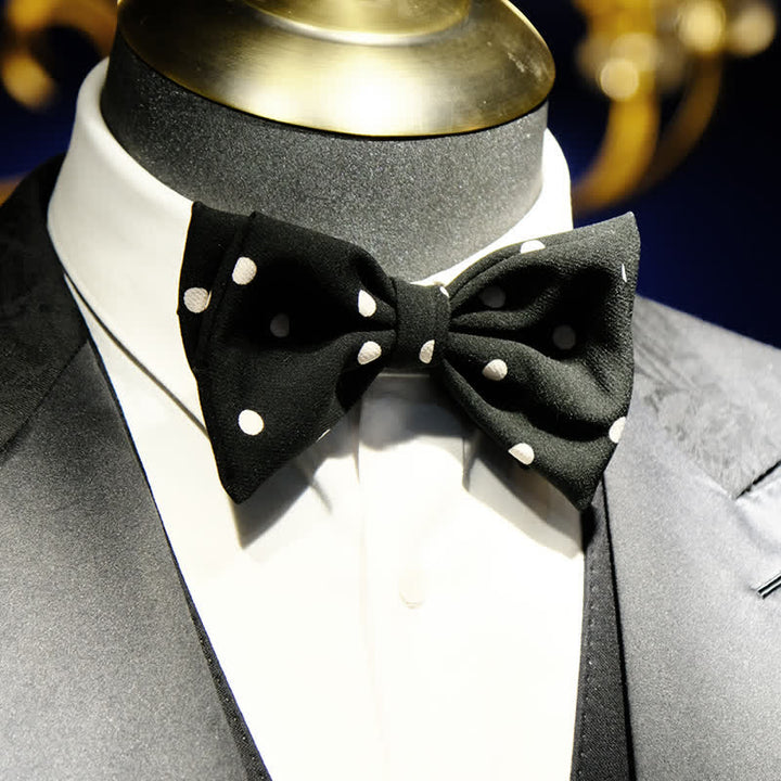 Nœud papillon à petits pois noirs et blancs pour homme
