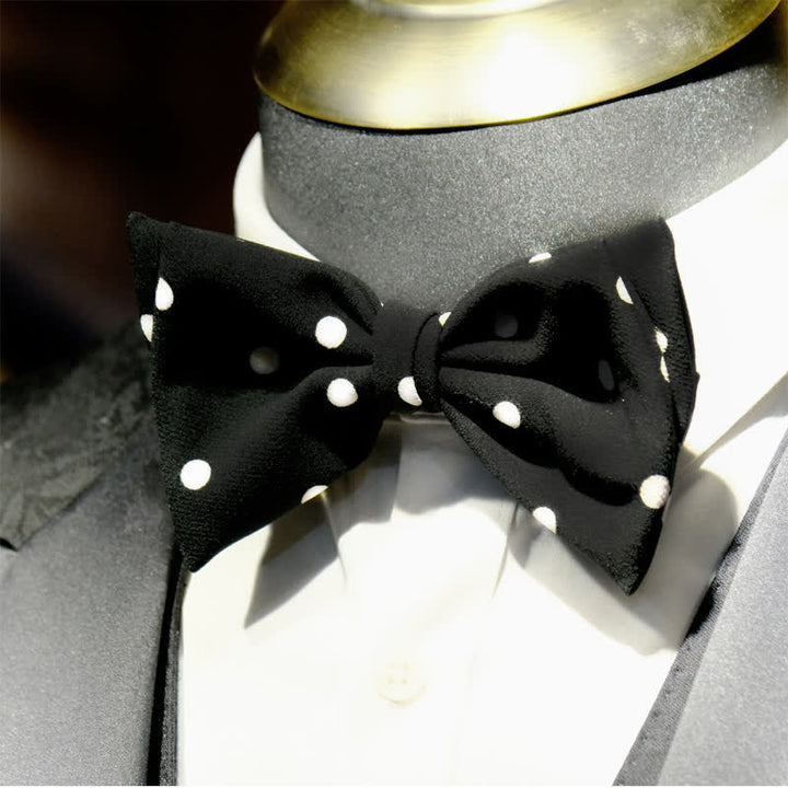 Nœud papillon à petits pois noirs et blancs pour homme
