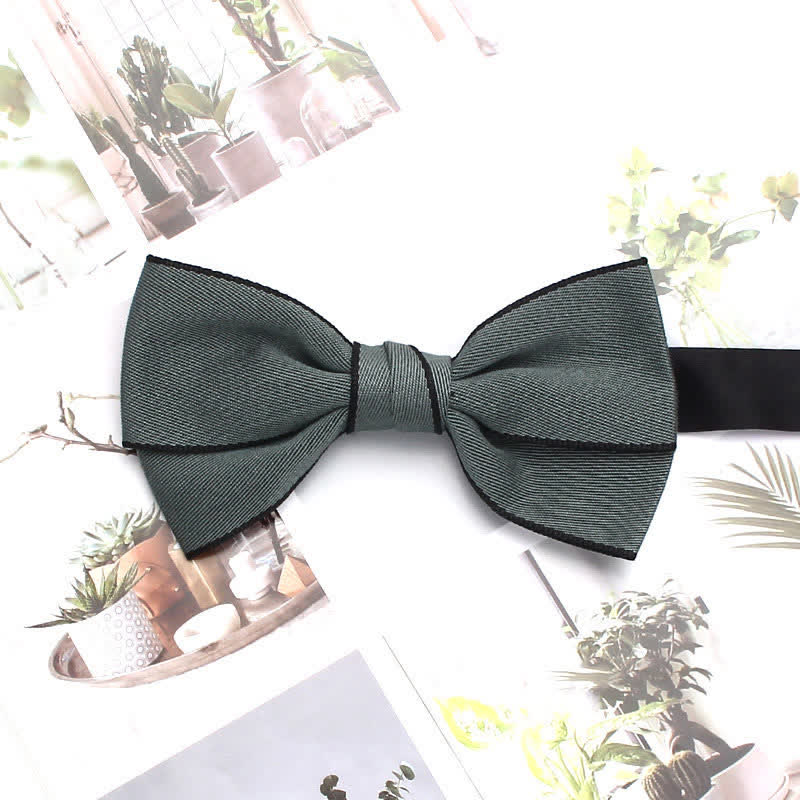Nœud papillon à double bordure unie pour homme