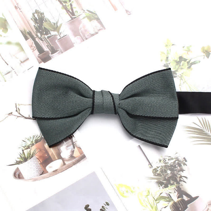 Nœud papillon à double bordure unie pour homme
