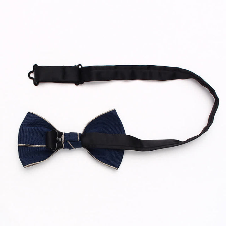 Nœud papillon à double bordure unie pour homme