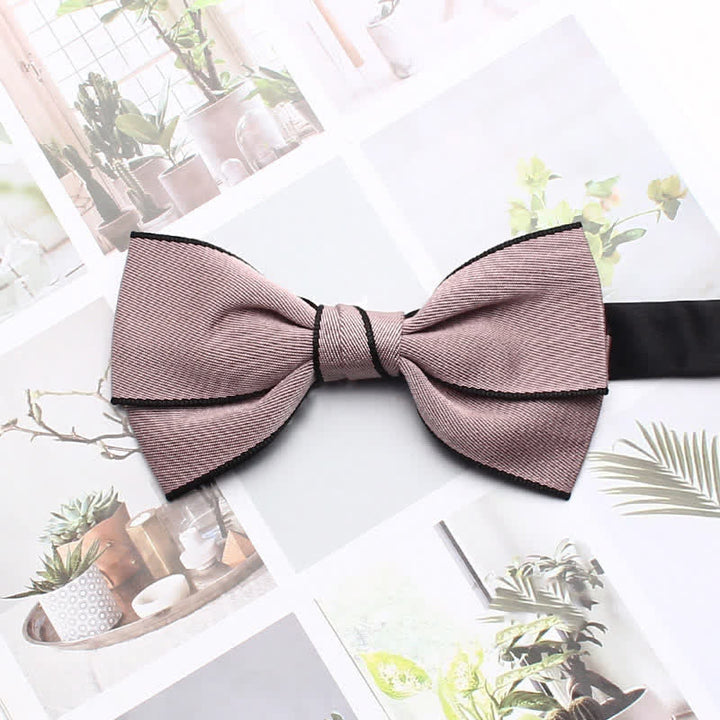 Nœud papillon à double bordure unie pour homme