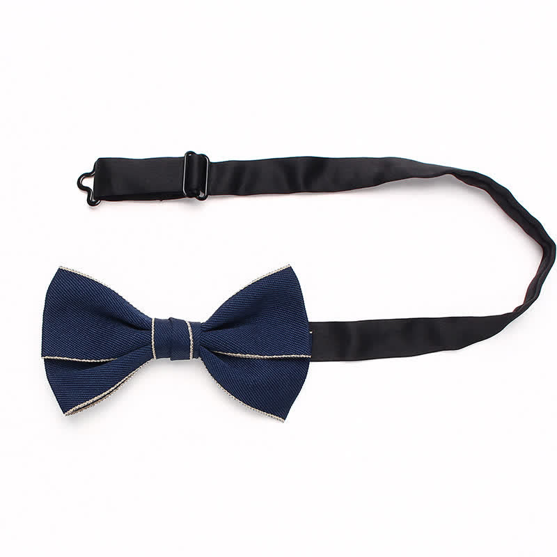 Nœud papillon à double bordure unie pour homme