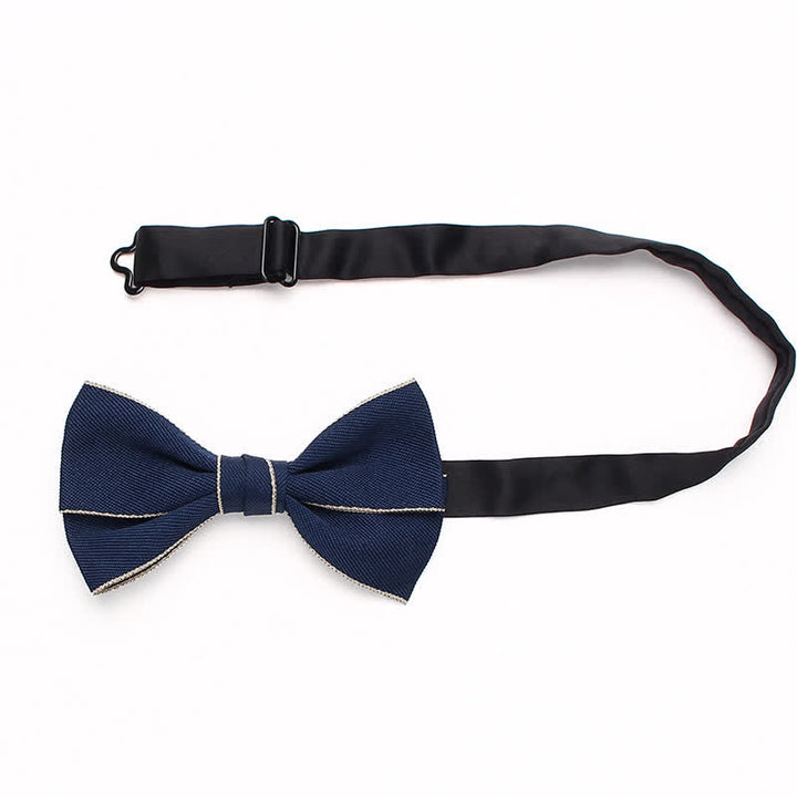 Nœud papillon à double bordure unie pour homme