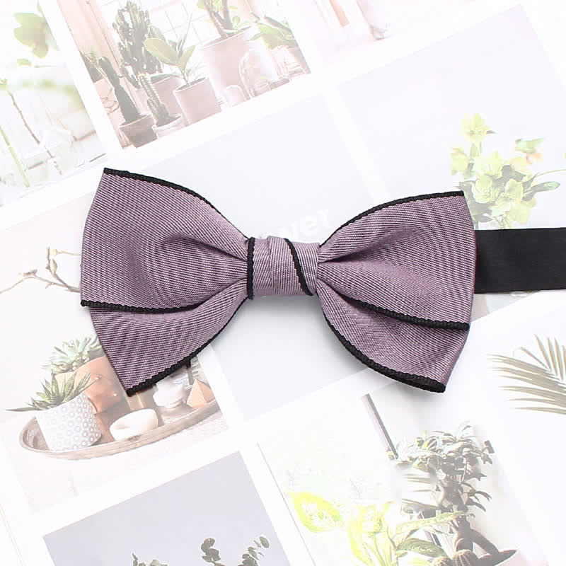 Nœud papillon à double bordure unie pour homme