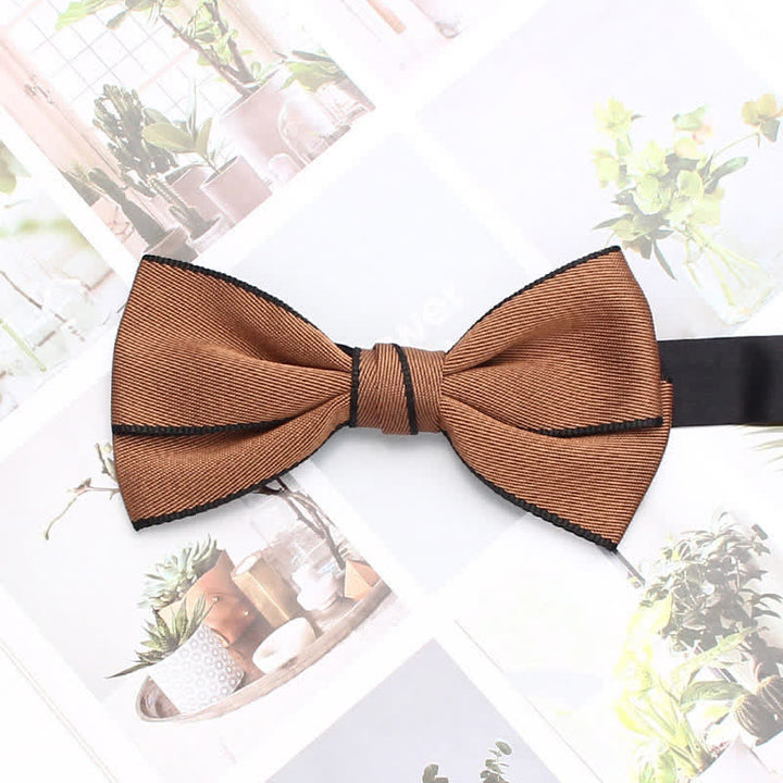 Nœud papillon à double bordure unie pour homme