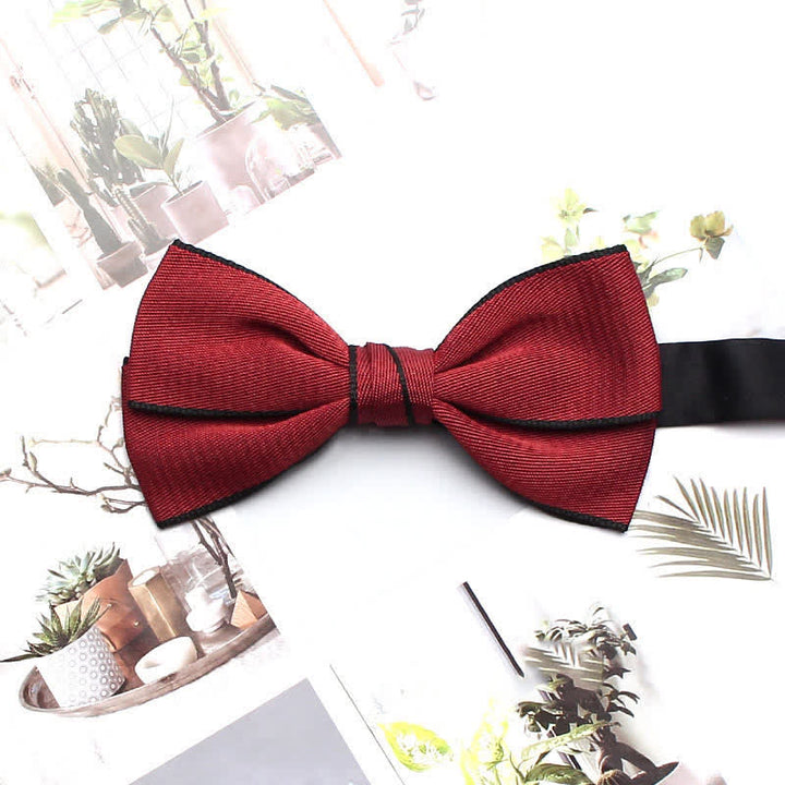 Nœud papillon à double bordure unie pour homme