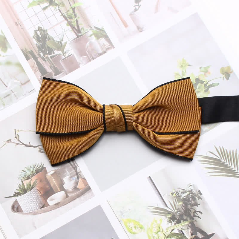 Nœud papillon à double bordure unie pour homme