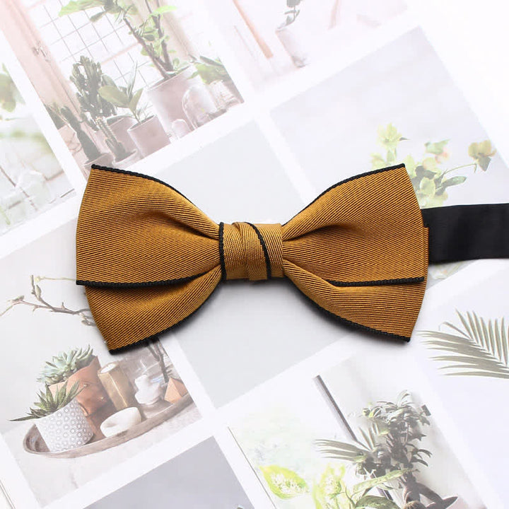 Nœud papillon à double bordure unie pour homme
