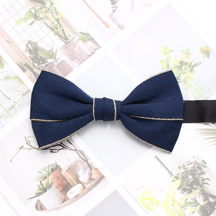 Nœud papillon à double bordure unie pour homme