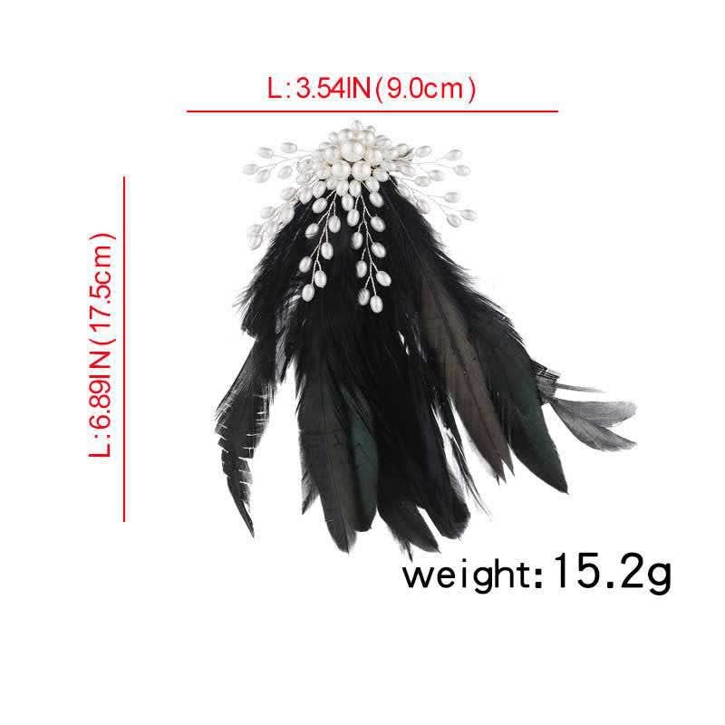 Broche en plumes de perles pour femme