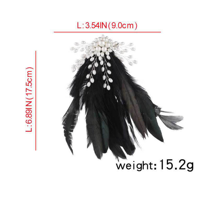 Broche en plumes de perles pour femme