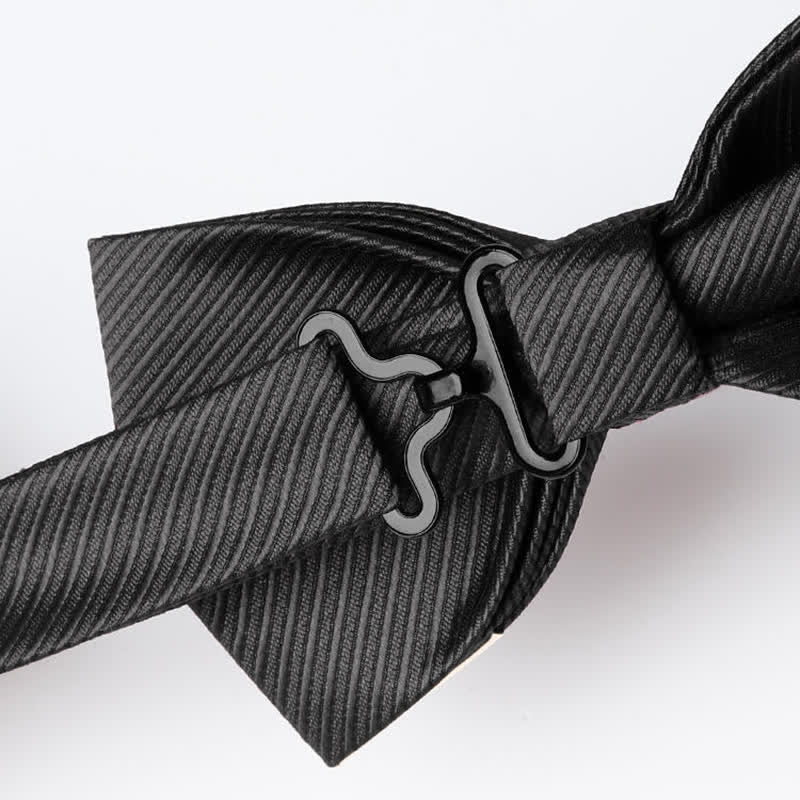 Nœud papillon en sergé avec pointes en métal doré pour homme