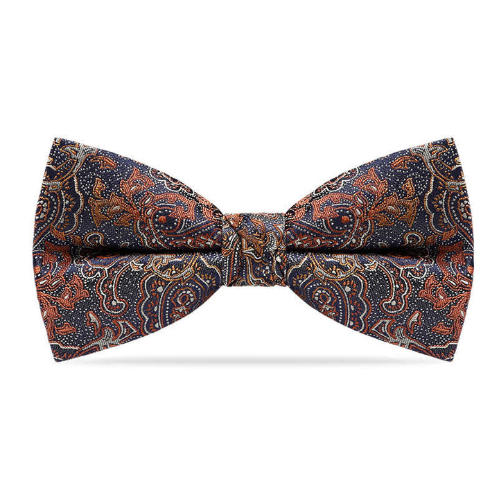 Nœud papillon luxueux à motif cachemire dégradé orange pour homme