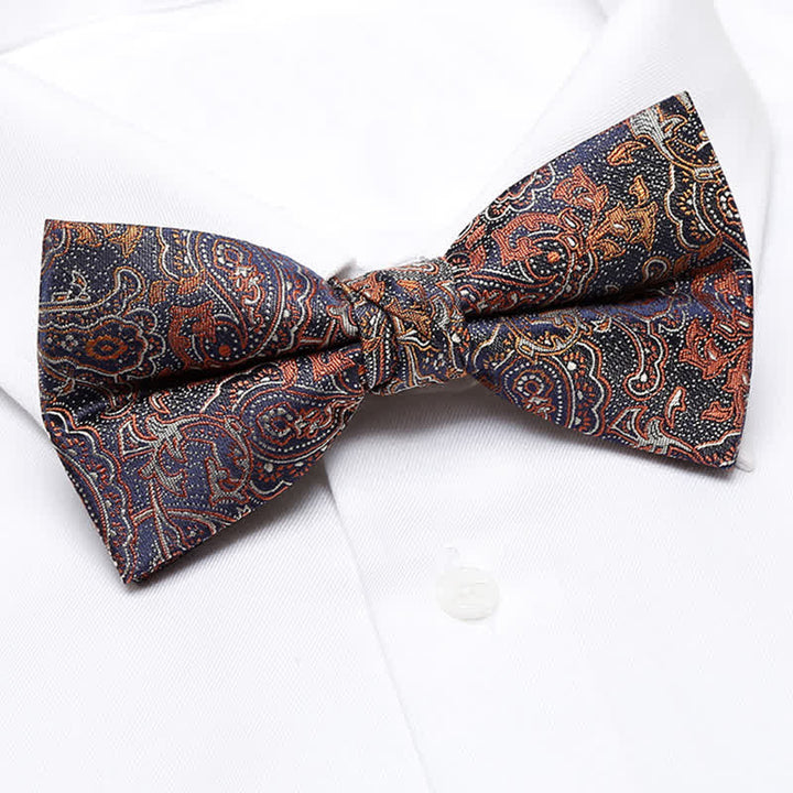 Nœud papillon luxueux à motif cachemire dégradé orange pour homme
