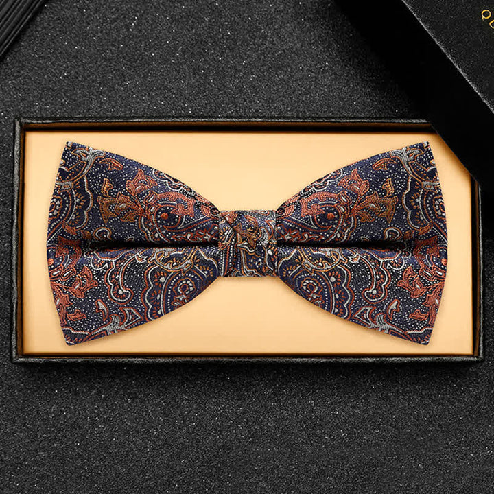 Nœud papillon luxueux à motif cachemire dégradé orange pour homme