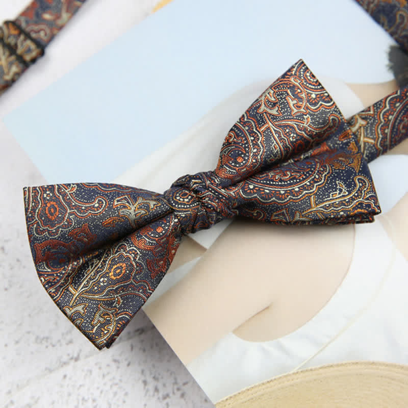 Nœud papillon luxueux à motif cachemire dégradé orange pour homme