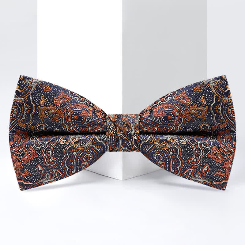 Nœud papillon luxueux à motif cachemire dégradé orange pour homme
