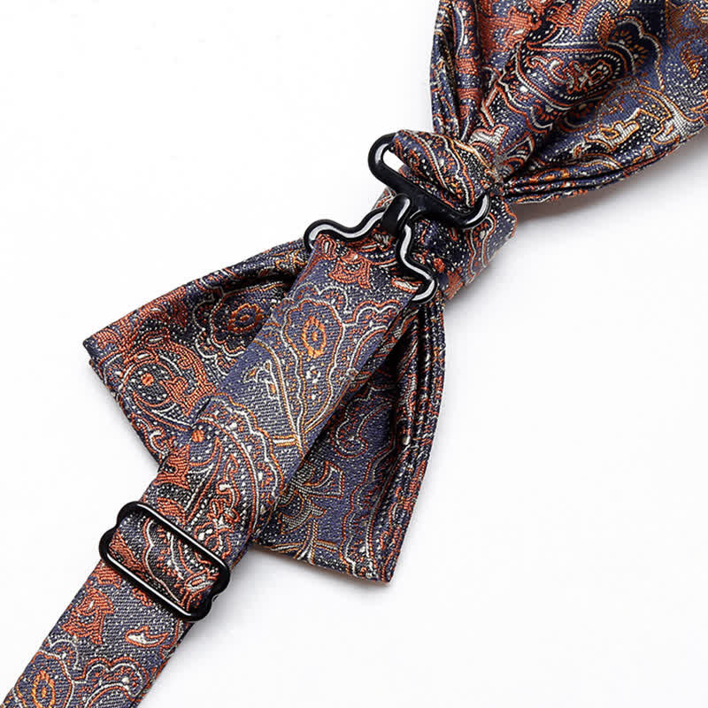 Nœud papillon luxueux à motif cachemire dégradé orange pour homme