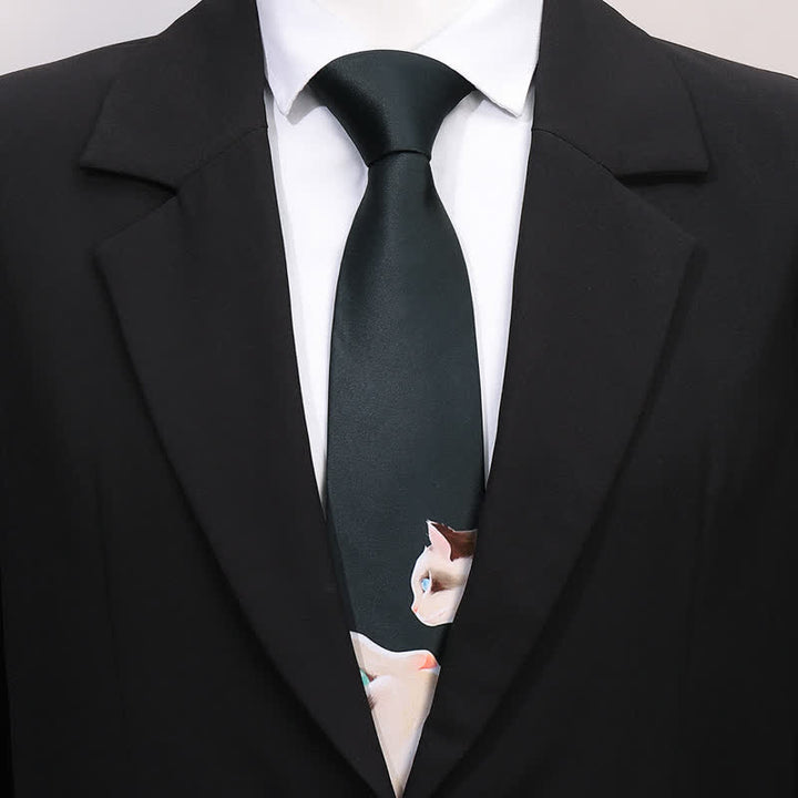 Cravate slim business à imprimé animal amusant pour homme