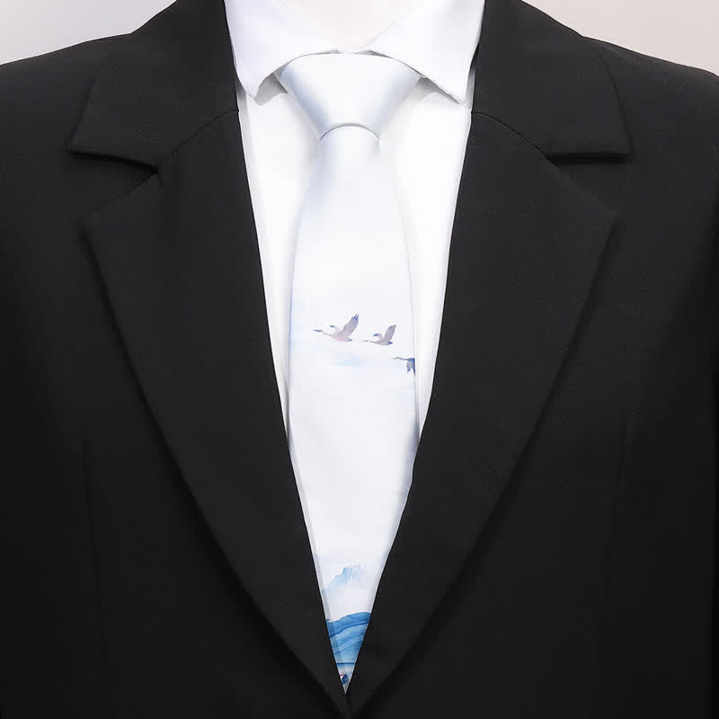 Cravate slim business à imprimé animal amusant pour homme