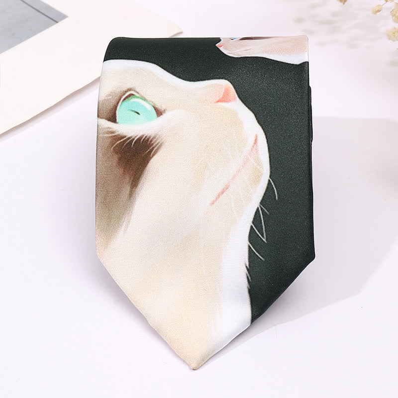Cravate slim business à imprimé animal amusant pour homme