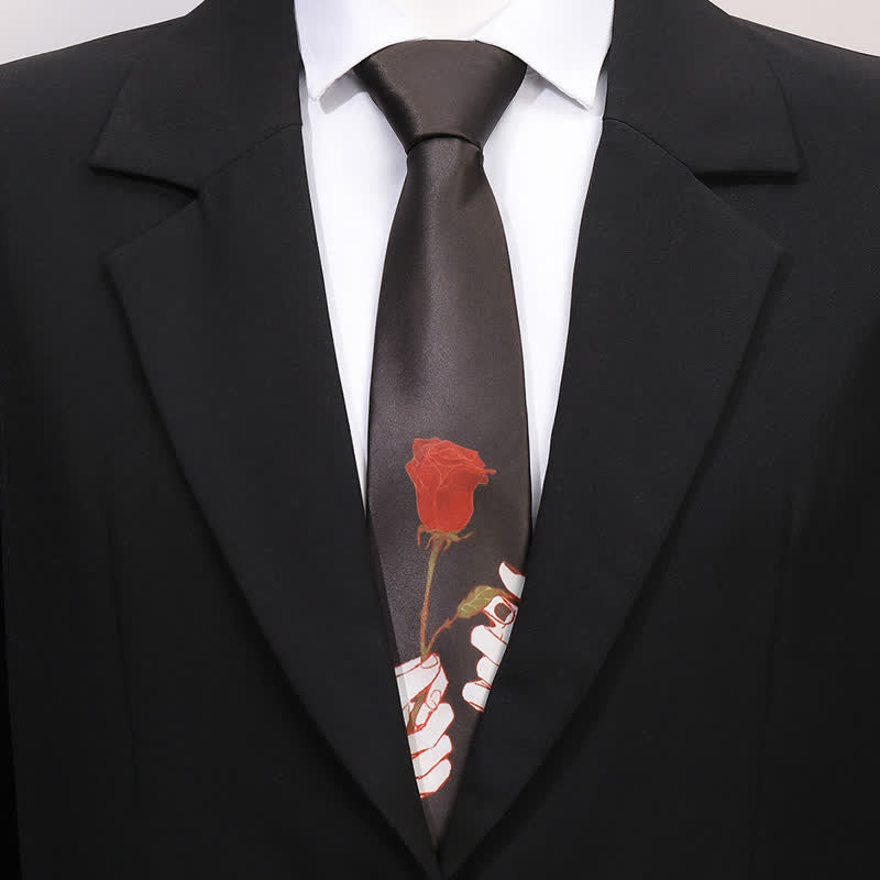 Cravate slim business à imprimé animal amusant pour homme