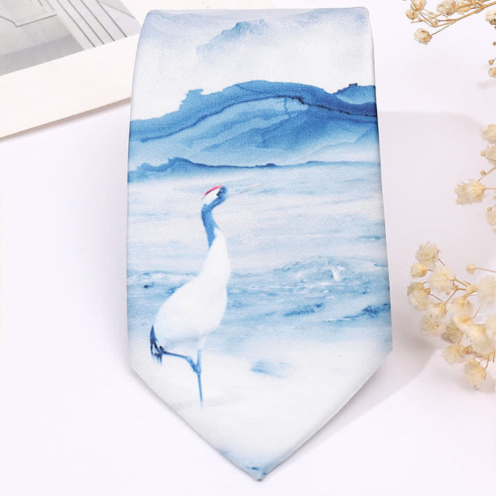 Cravate slim business à imprimé animal amusant pour homme