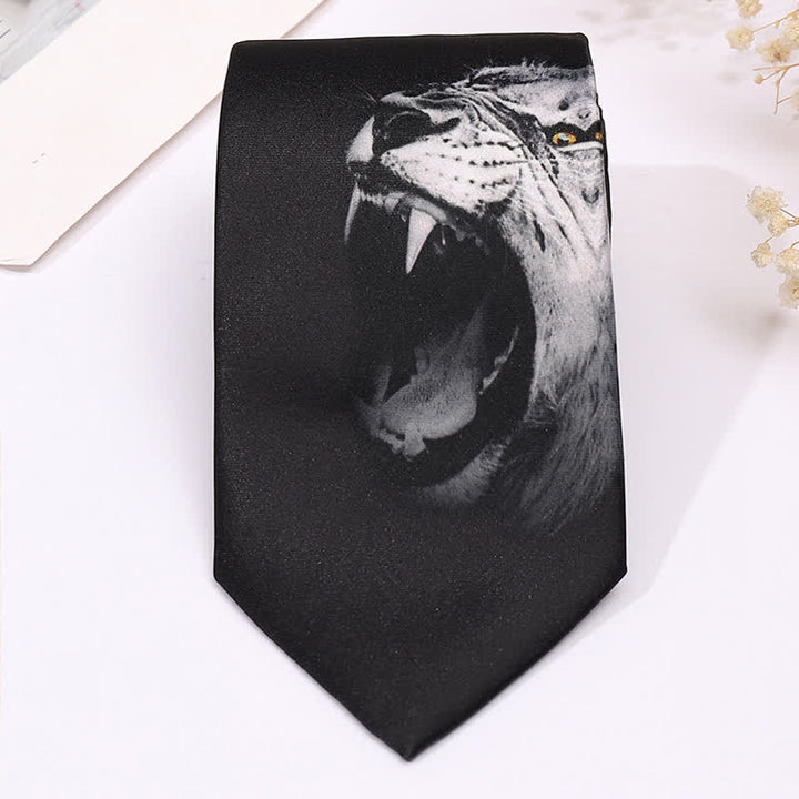 Cravate slim business à imprimé animal amusant pour homme