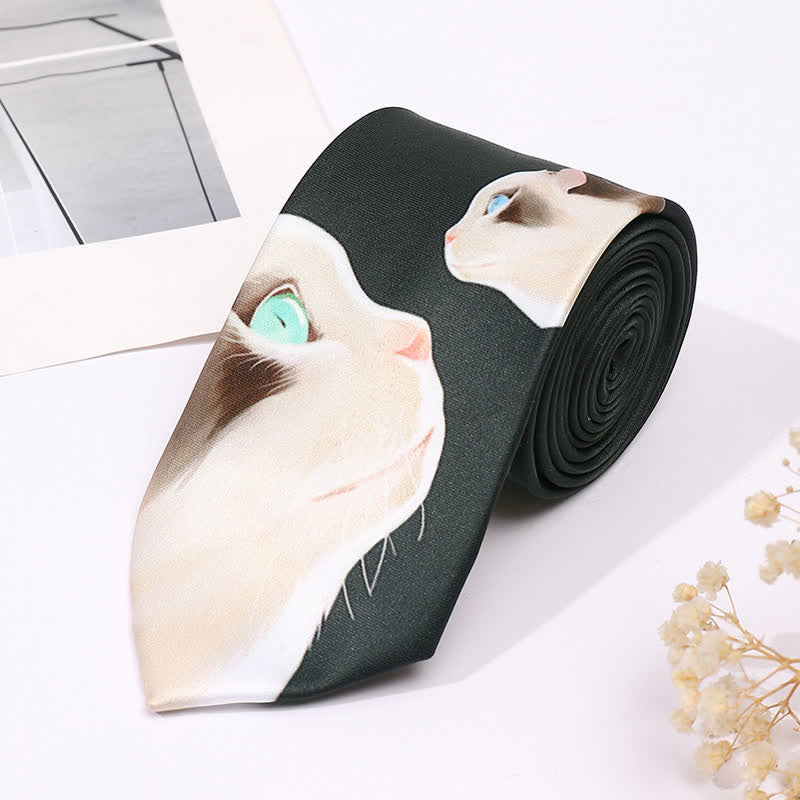 Cravate slim business à imprimé animal amusant pour homme