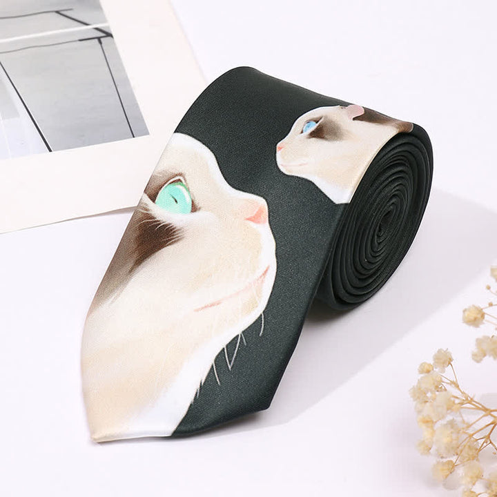 Cravate slim business à imprimé animal amusant pour homme