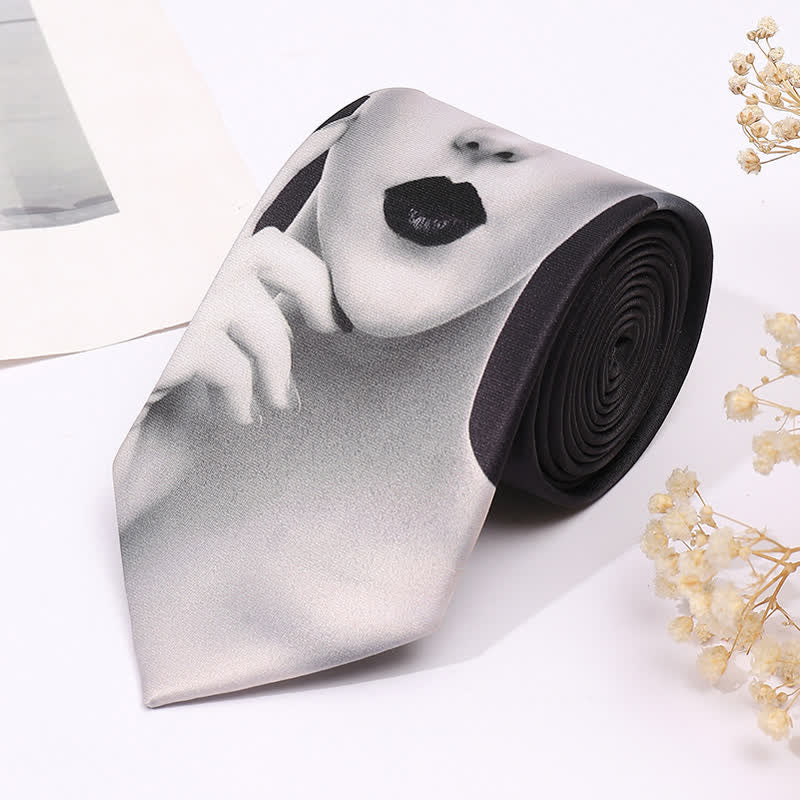 Cravate slim business à imprimé animal amusant pour homme