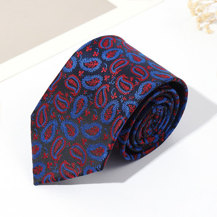 Cravate Jacquard Mix Cashew Fond Noir Homme