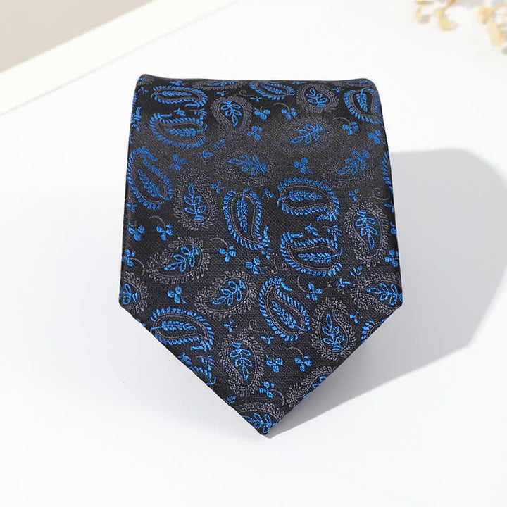 Cravate Jacquard Mix Cashew Fond Noir Homme
