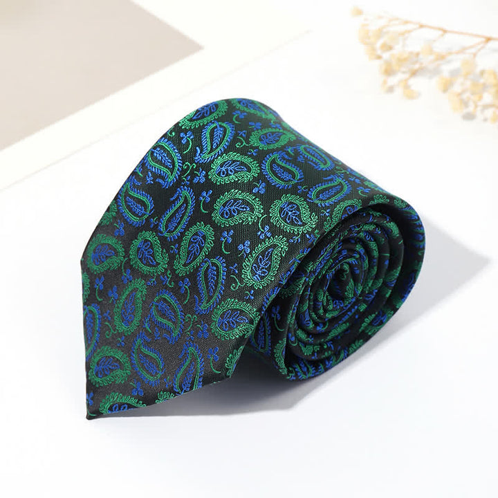 Cravate Jacquard Mix Cashew Fond Noir Homme