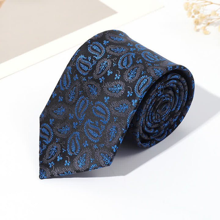Cravate Jacquard Mix Cashew Fond Noir Homme