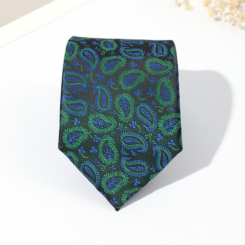 Cravate Jacquard Mix Cashew Fond Noir Homme