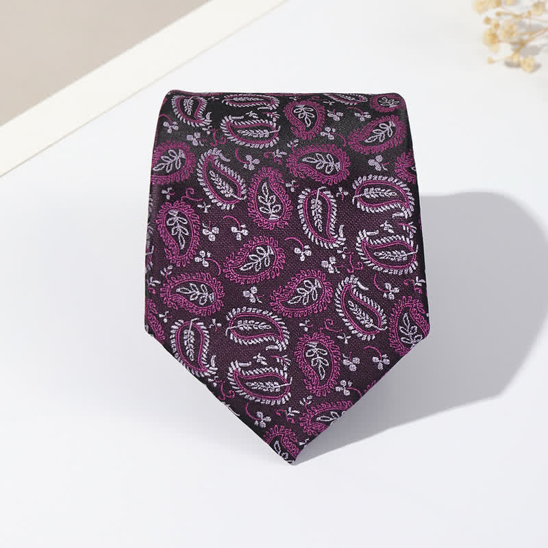 Cravate Jacquard Mix Cashew Fond Noir Homme