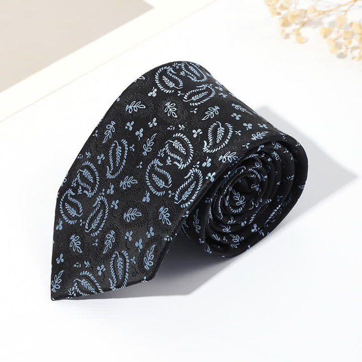 Cravate Jacquard Mix Cashew Fond Noir Homme