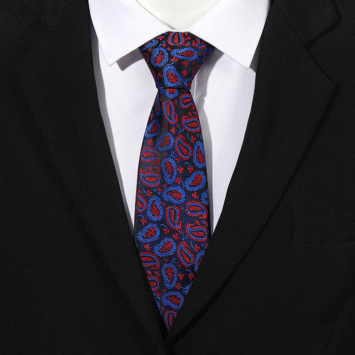 Cravate Jacquard Mix Cashew Fond Noir Homme