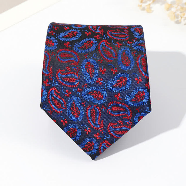 Cravate Jacquard Mix Cashew Fond Noir Homme