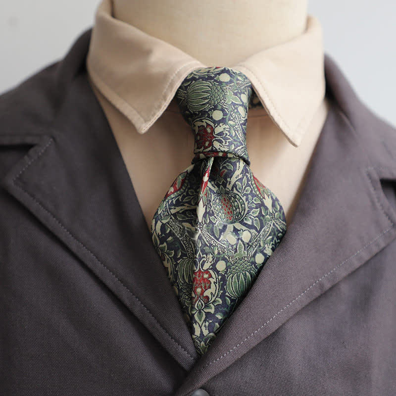 Cravate rétro intemporelle à imprimé floral pour homme