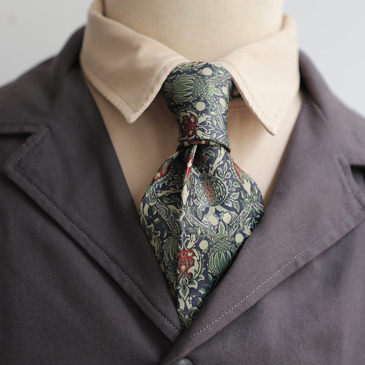 Cravate rétro intemporelle à imprimé floral pour homme
