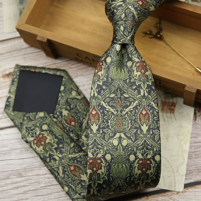Cravate rétro intemporelle à imprimé floral pour homme