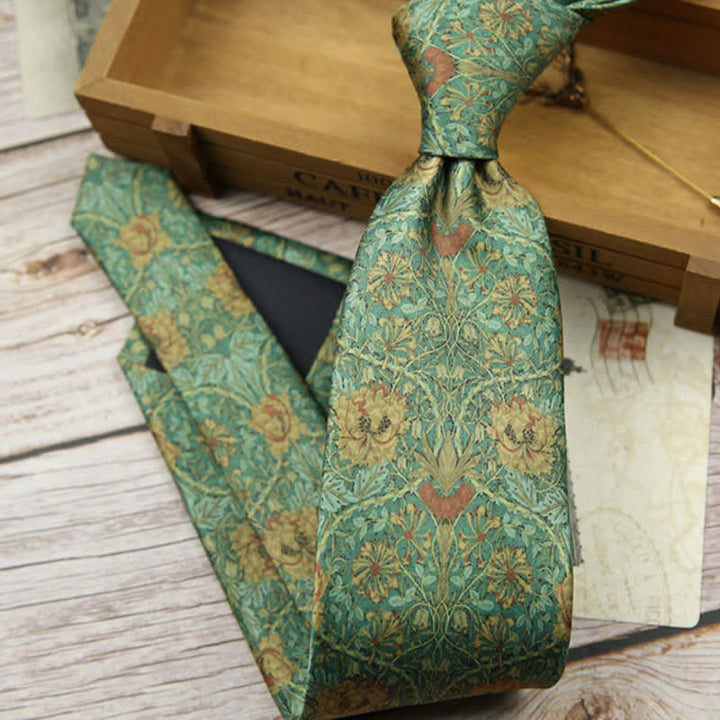 Cravate rétro intemporelle à imprimé floral pour homme
