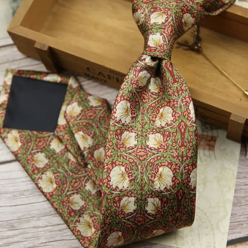 Cravate rétro intemporelle à imprimé floral pour homme