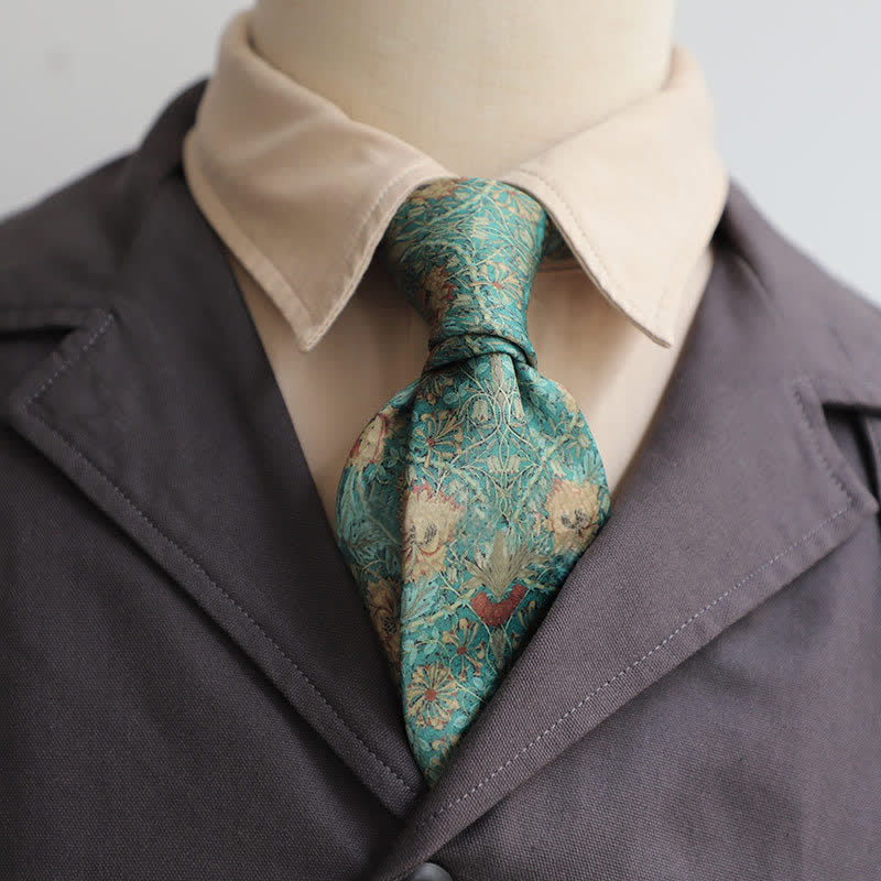 Cravate rétro intemporelle à imprimé floral pour homme