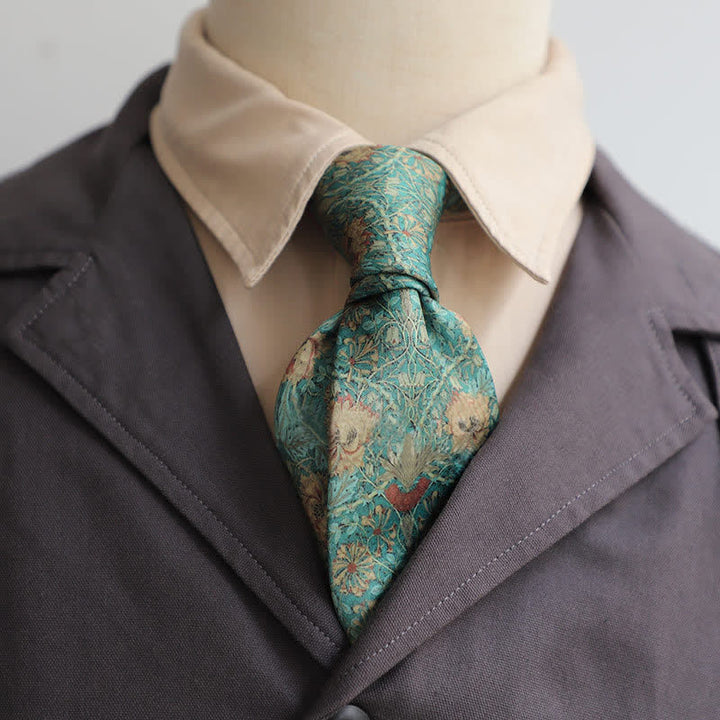 Cravate rétro intemporelle à imprimé floral pour homme