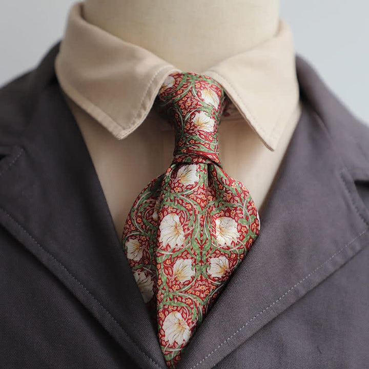 Cravate rétro intemporelle à imprimé floral pour homme