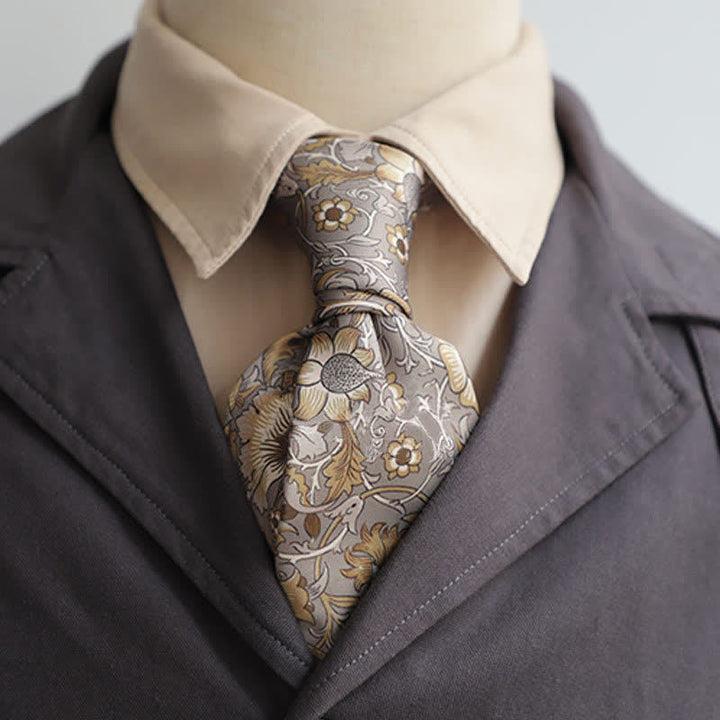 Cravate rétro intemporelle à imprimé floral pour homme